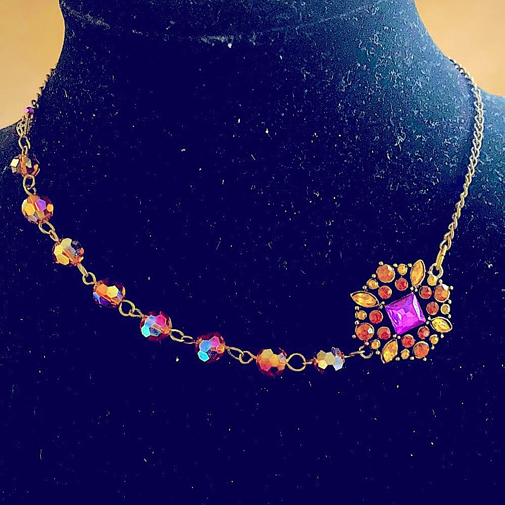 NWOT.  Local Artisan iridescent Crystal necklace.